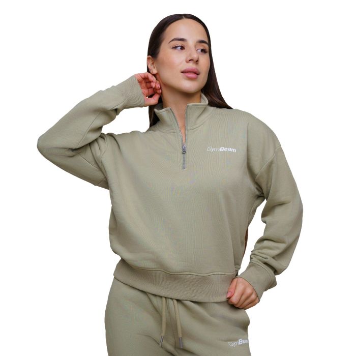 Жіночий джемпер Agile 1/2 Zip Sage - GymBeam XL