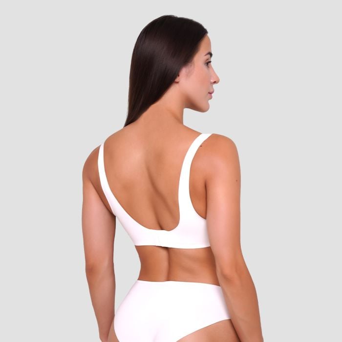 Бесшовный бюстгальтер мелово-белый - GymBeam S