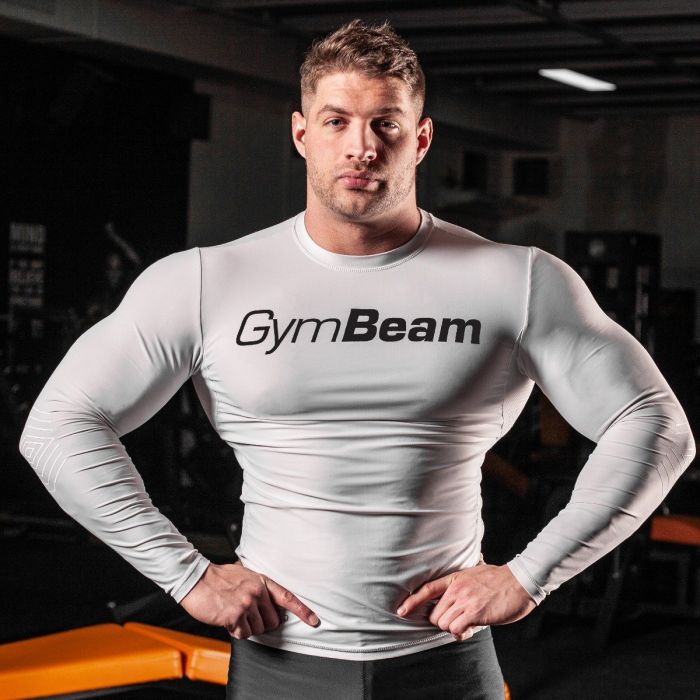 Компрессионная футболка White/Black - Gym Beam