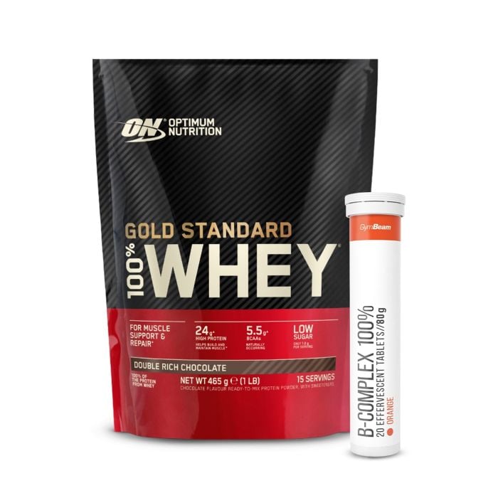 100% Whey Gold Standard - Optimum Nutrition + Подарки 450 г - двойной насыщенный шоколад