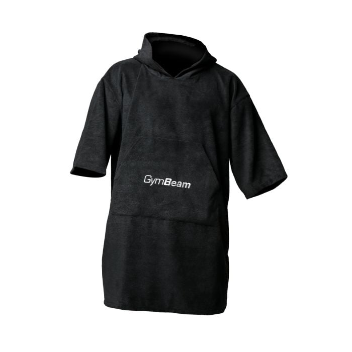 Махровое полотенце-пончо черный - GymBeam single_variant