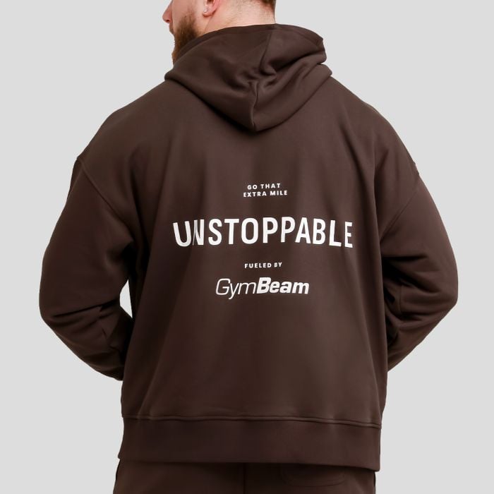 Мужской худи Unstoppable коричневый - GymBeam XXL
