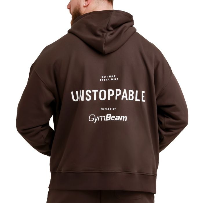 Мужской худи Unstoppable коричневый - GymBeam XXL