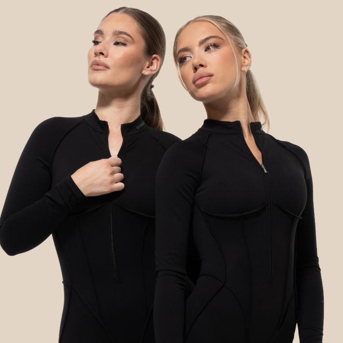 Жіночий комбінезон Cosmo на блискавці чорний - GymBeam S