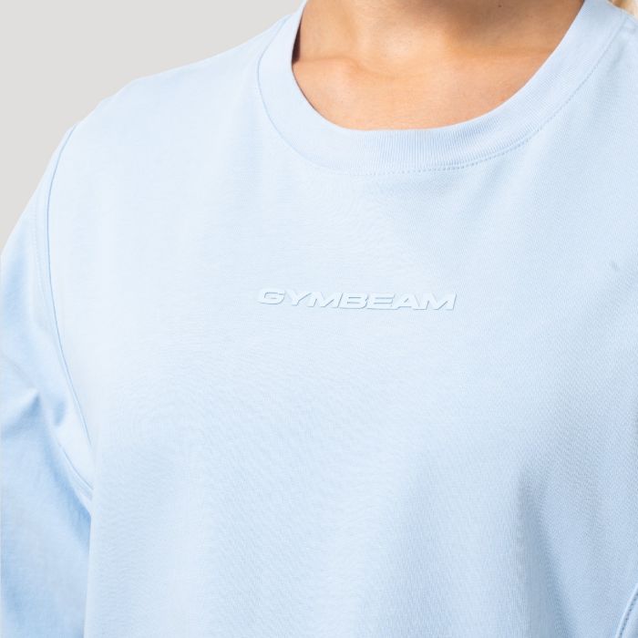 Женская футболка оверсайз Mochi голубая - GymBeam XL