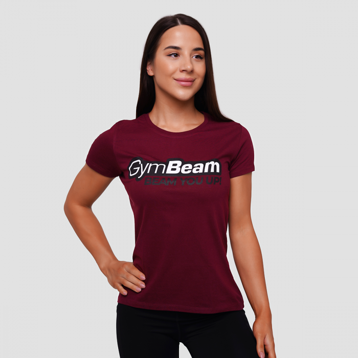 Женская футболка Beam Бордовая - GymBeam