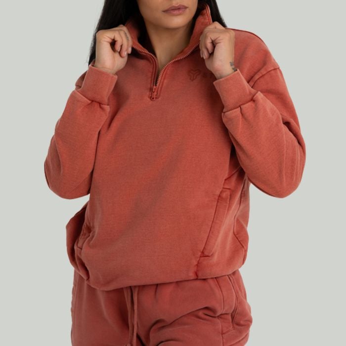 Женский джемпер с винтажным эффектом терракотовый - STRIX M