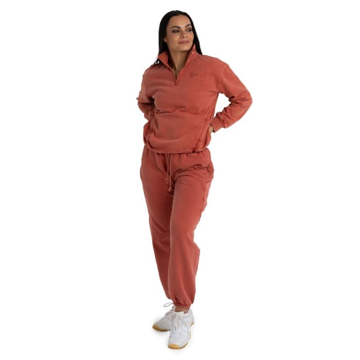 Женский джемпер с винтажным эффектом терракотовый - STRIX M