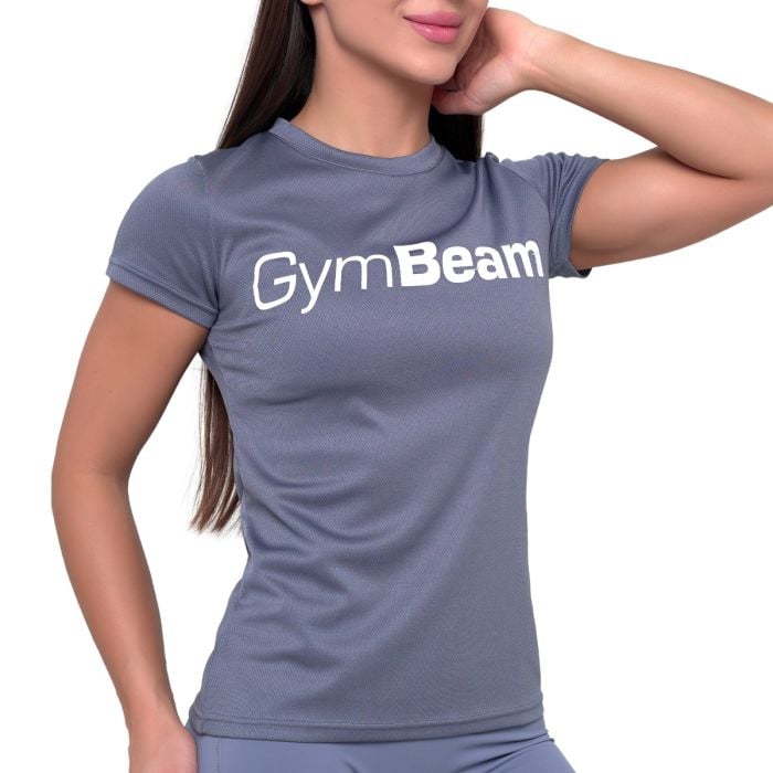 Жіноча футболка Mesh Essence синій денім - GymBeam S