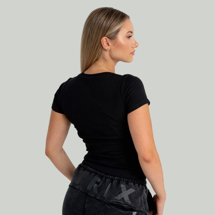 Женская футболка в рубчик черного цвета - STRIX S