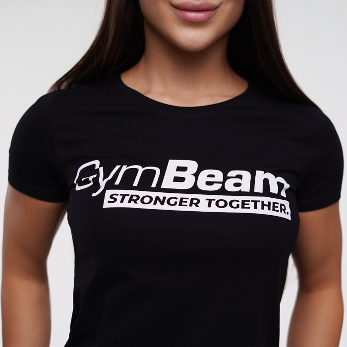 Жіноча футболка Stronger Together Чорна - GymBeam XXL