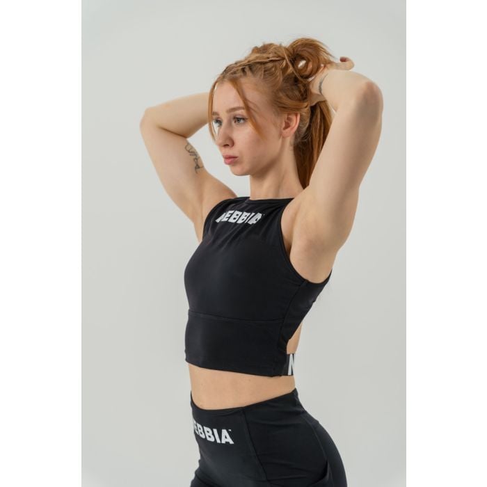 Жіноча майка Gym Therapy чорна - NEBBIA L