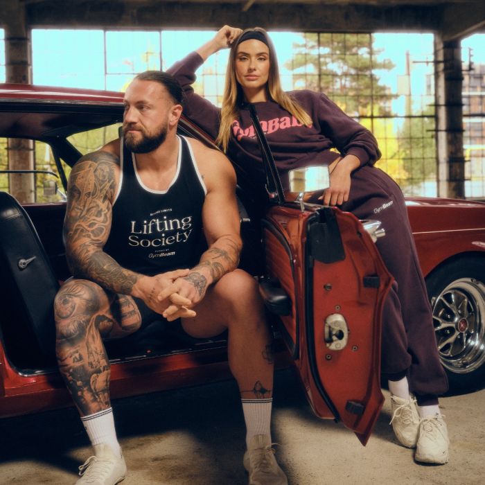 Жіночий джемпер GymBabe пурпуровий - GymBeam XL