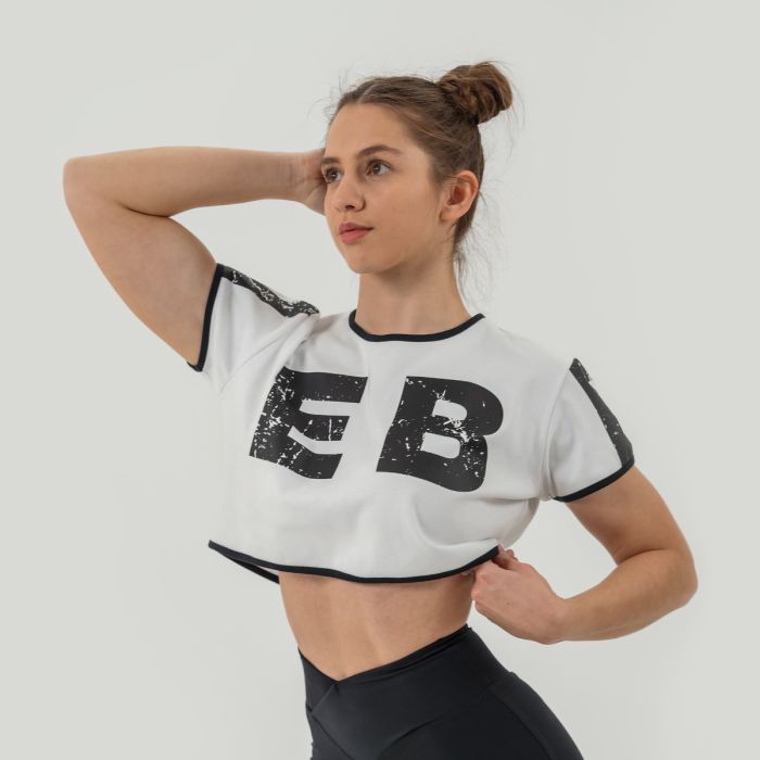 Women's Oversized Crop Top Game On White - NEBBIA 
