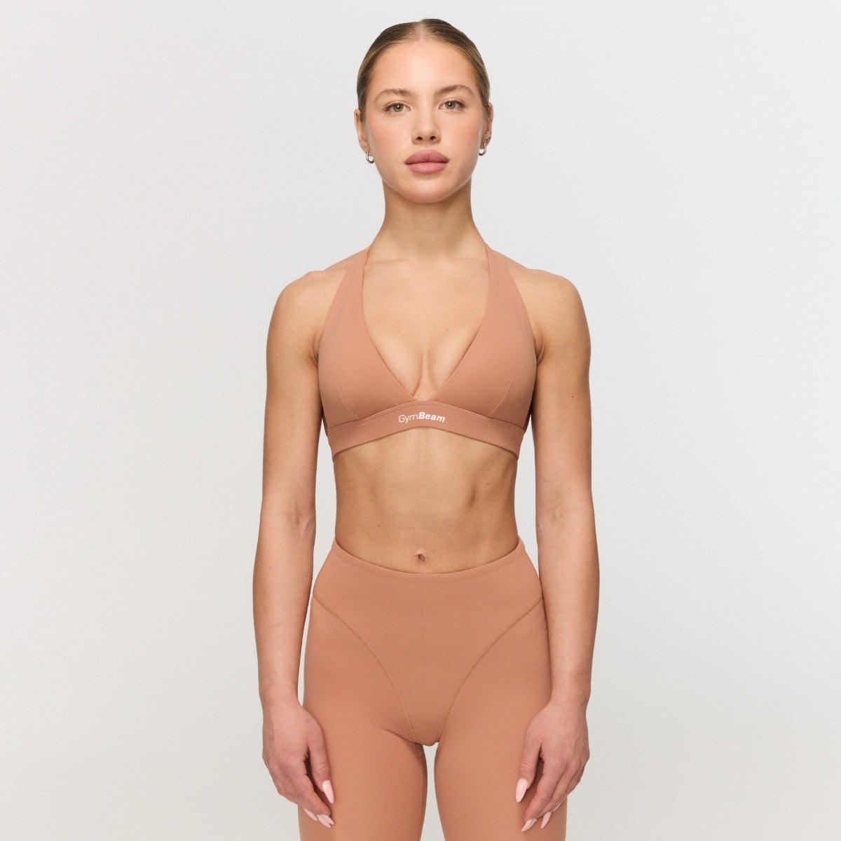 Спортивний бюстгальтер-халтер Fierce карамельний - GymBeam