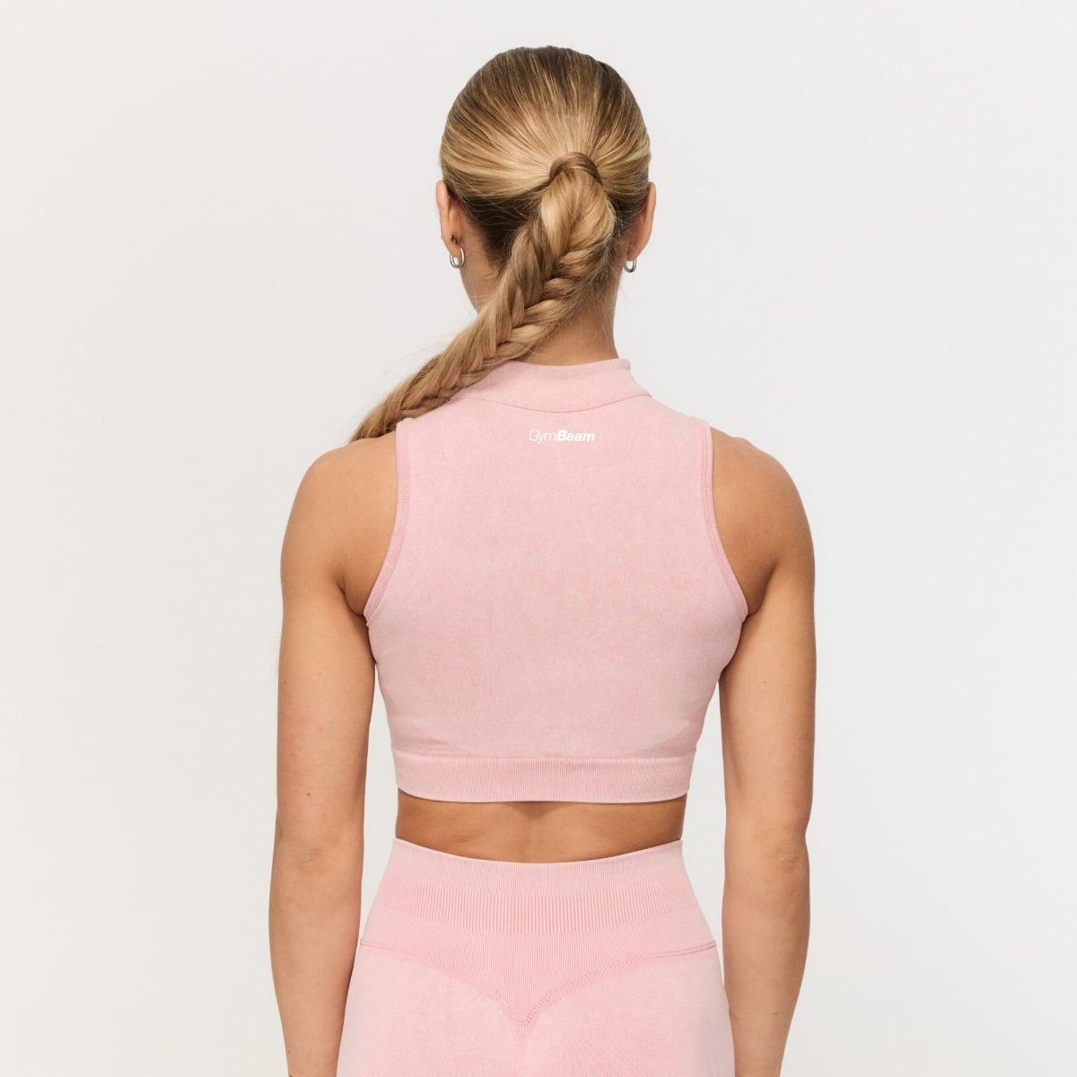 Бесшовный спортивный топ Fierce нежно-розовый - GymBeam
