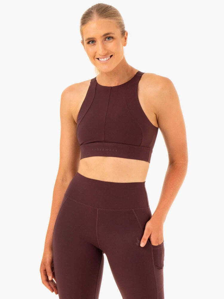 Спортивный бюстгальтер Reset High Impact темно-коричневый - Ryderwear
