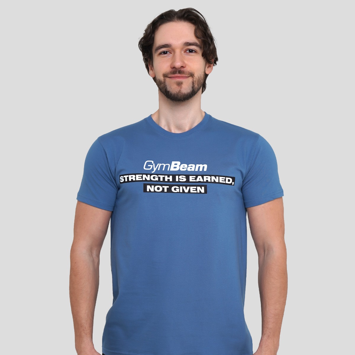 Чоловіча футболка Strength небесна блакить - GymBeam