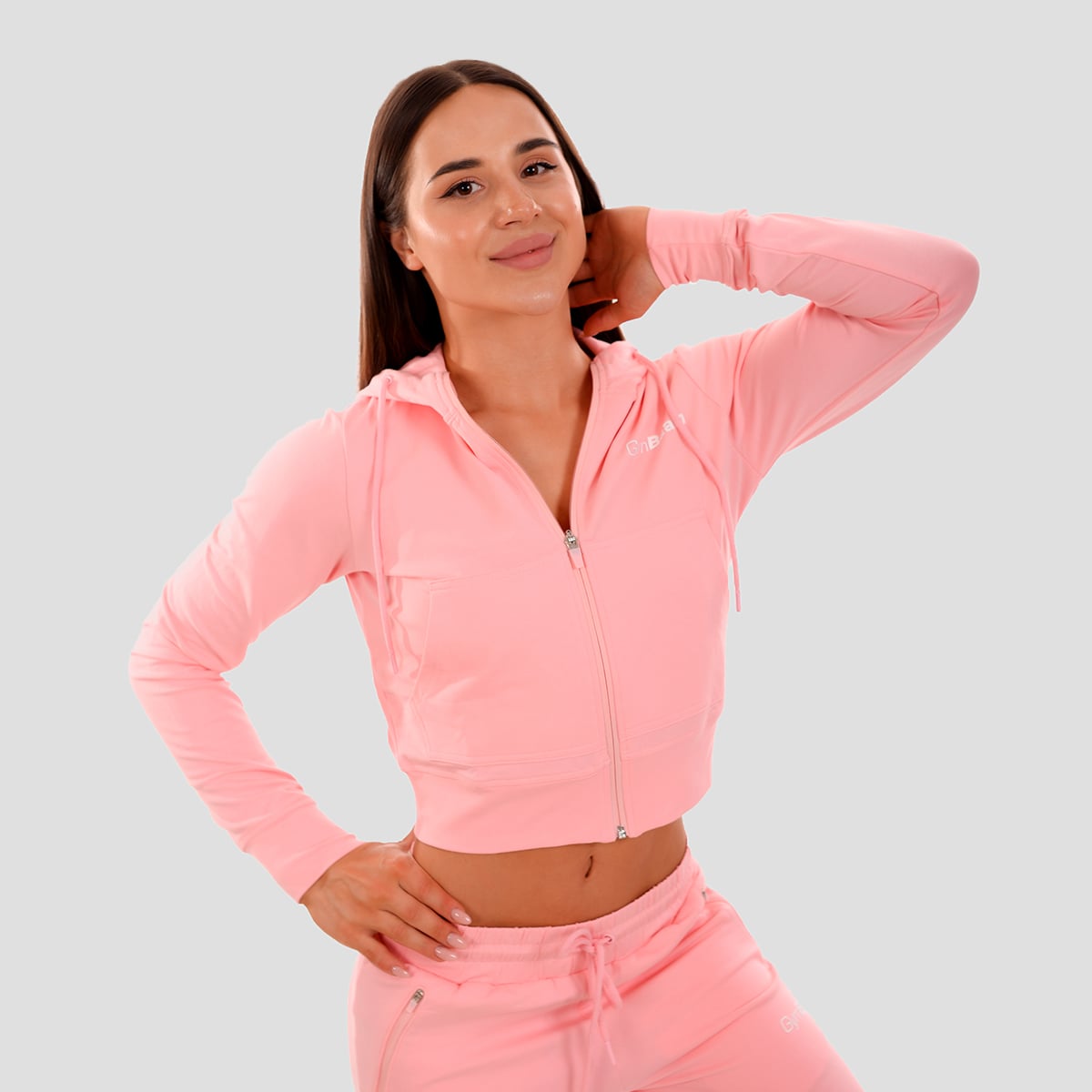 Женская толстовка Zip-up TRN Pink - GymBeam