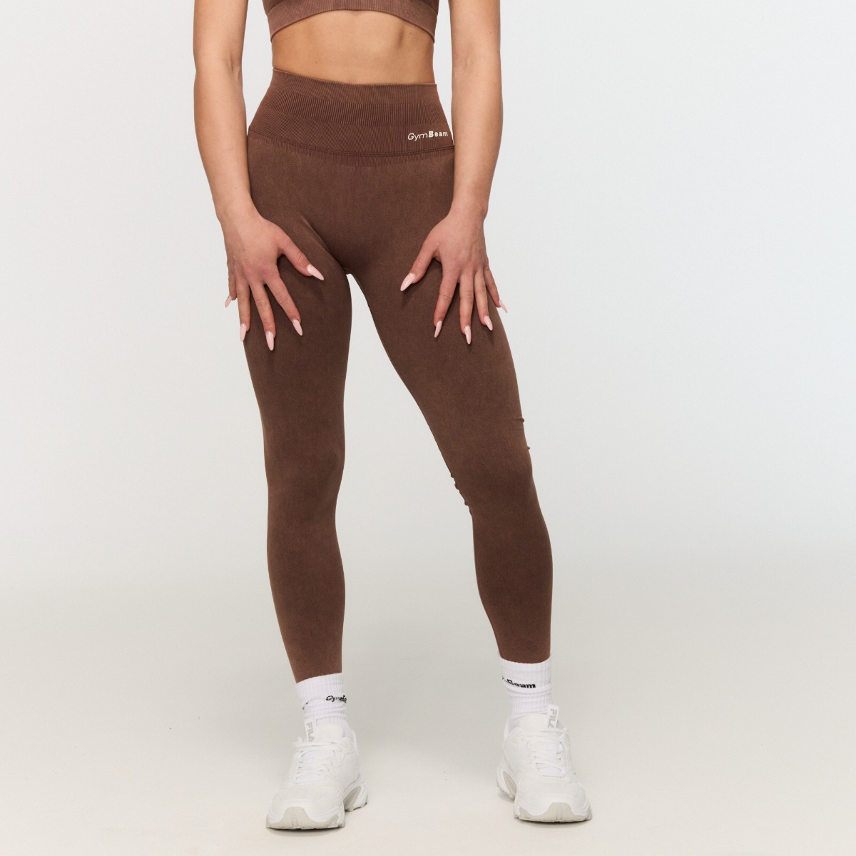 Женские бесшовные леггинсы Fierce коричневые - GymBeam