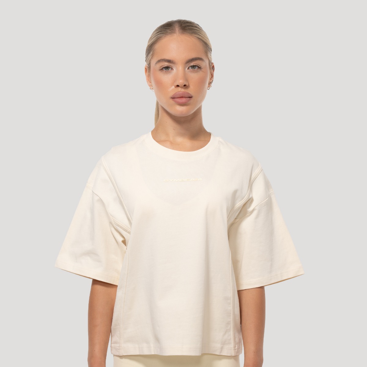 Women‘s Mochi Oversized T-Shirt Cream - GymBeam
