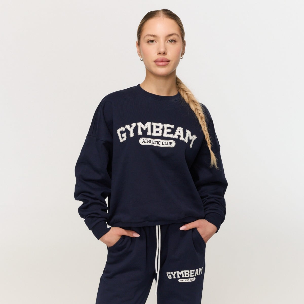 Женский свитшот Varsity синий - GymBeam