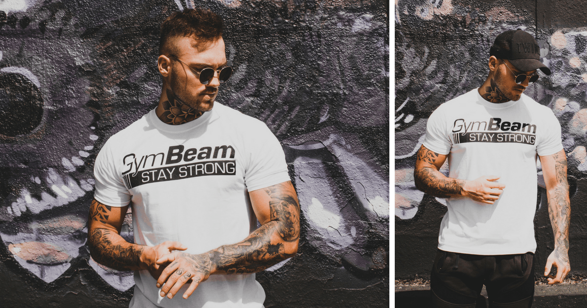 Футболка Stay Strong White - Gymbeam