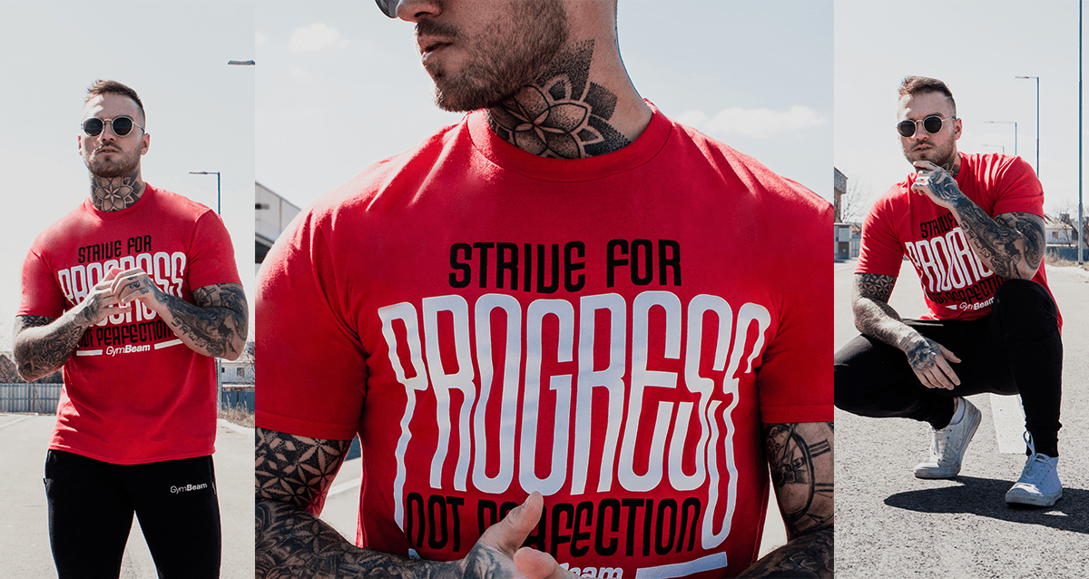 Футболка Progress Red - GymBeam