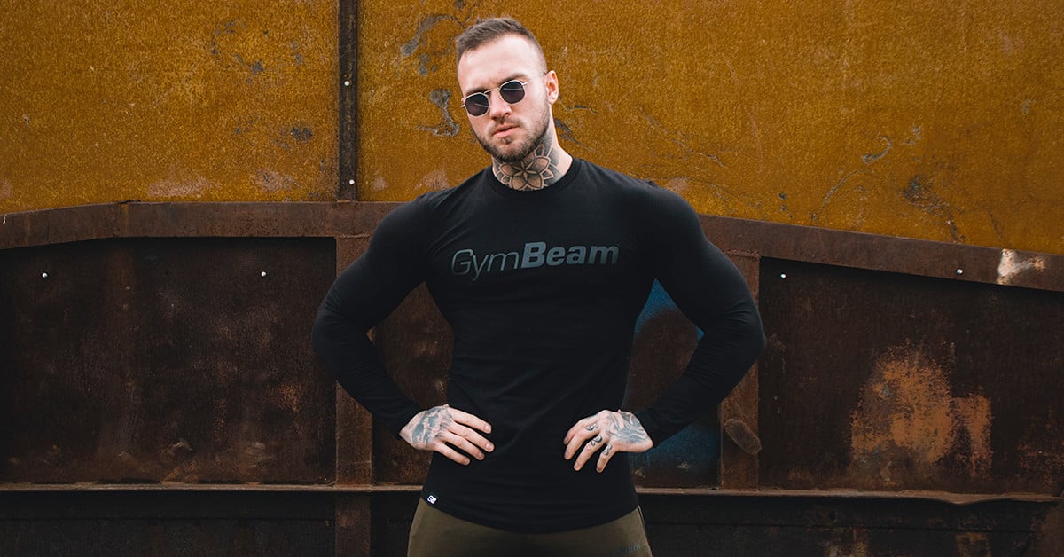 Футболка Long Sleeve T-shirt Leisure Black - GymBeam