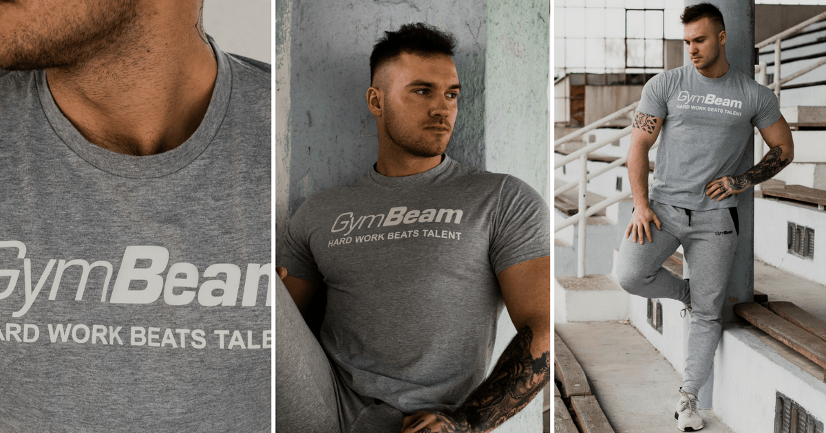 Футболка Hard Work Grey - GymBeam