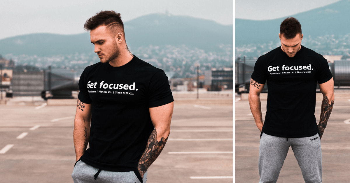 Футболка Get Focused Black White - GymBeam